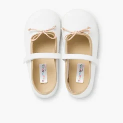 Menina Pisamonas Sapatos De Tela Tira Aderente Fina Com Laco
