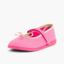 Menina Pisamonas Sapatos De Tela Tira Aderente Fina Com Laco