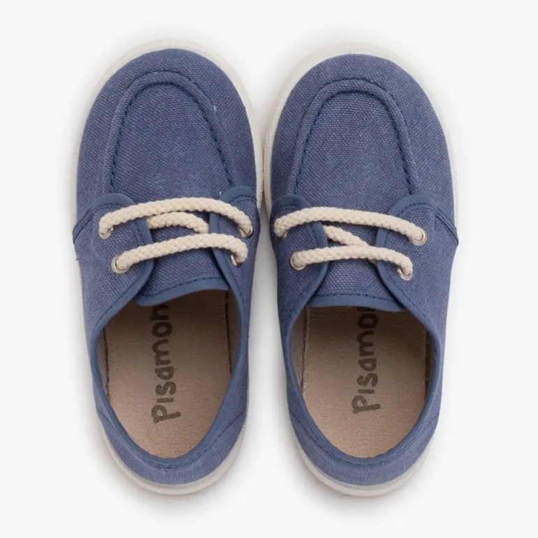 Menino Pisamonas Sapatos De Vela Lona Eco Sola Branca