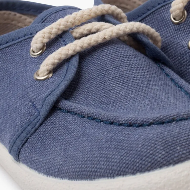 Menino Pisamonas Sapatos De Vela Lona Eco Sola Branca
