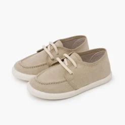 Menino Pisamonas Sapatos De Vela Lona Eco Sola Branca