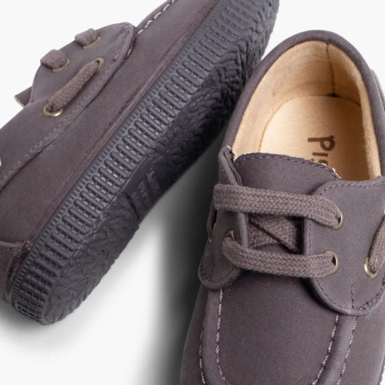 Menino Pisamonas Sapatos De Vela Lona Encerada Com Atacadores