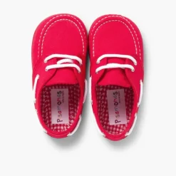 Menino Pisamonas Sapatos De Vela Tecido Com Atacadores