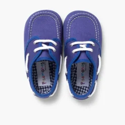 Menino Pisamonas Sapatos De Vela Tecido Com Atacadores