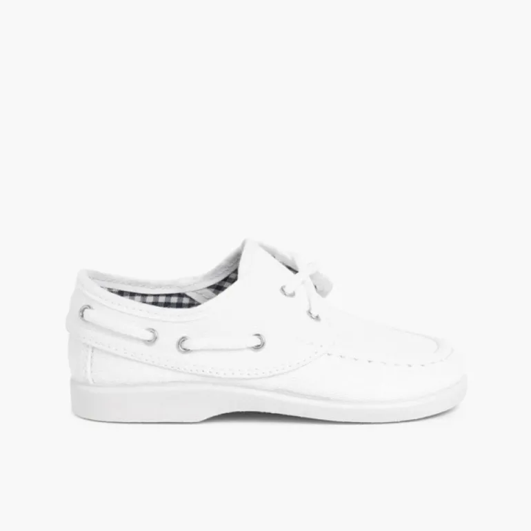 Menino Pisamonas Sapatos De Vela Tecido Com Atacadores