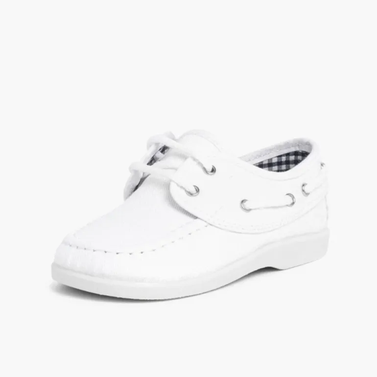 Menino Pisamonas Sapatos De Vela Tecido Com Atacadores