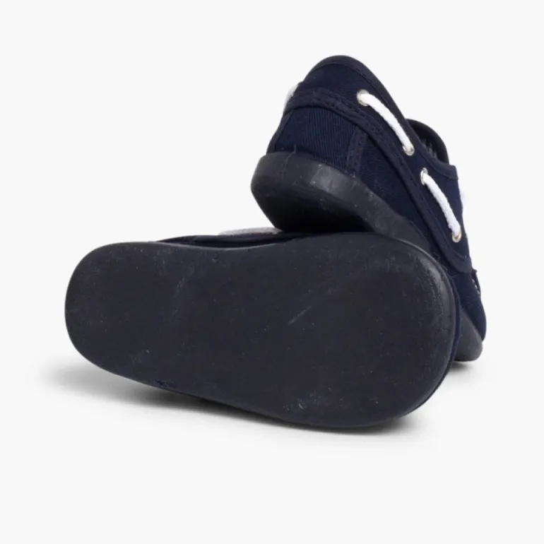 Menino Pisamonas Sapatos De Vela Tecido Com Atacadores