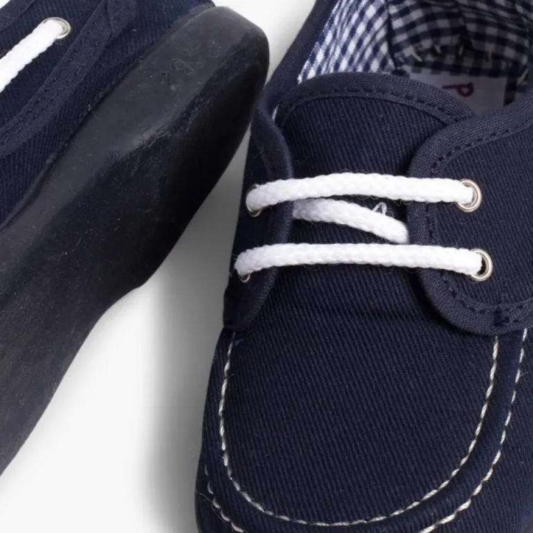Menino Pisamonas Sapatos De Vela Tecido Com Atacadores