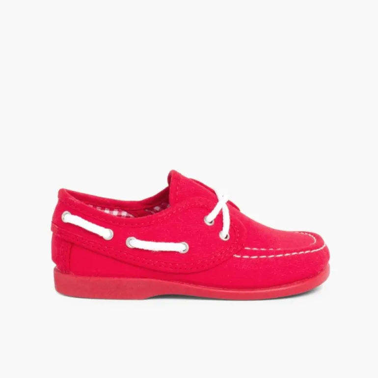 Menino Pisamonas Sapatos De Vela Tecido Com Atacadores