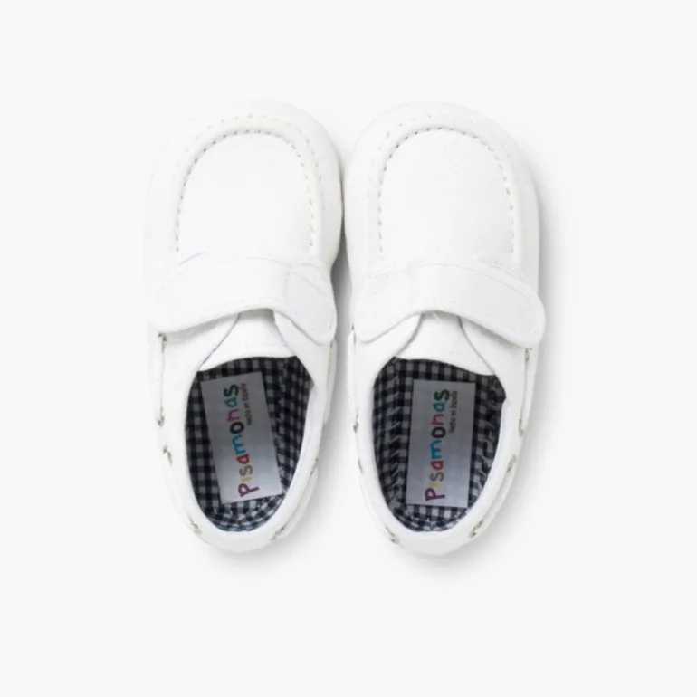 Menino Pisamonas Sapatos De Vela Tela Fecho Tiras Aderentes