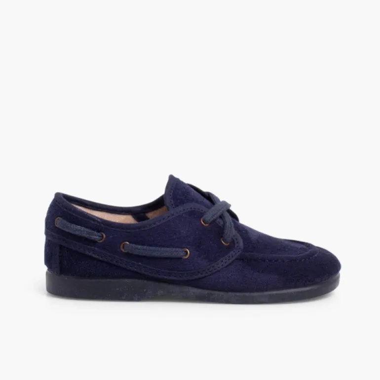 Menino Pisamonas Sapatos De Vela Tipo Camurca Com Atacadores
