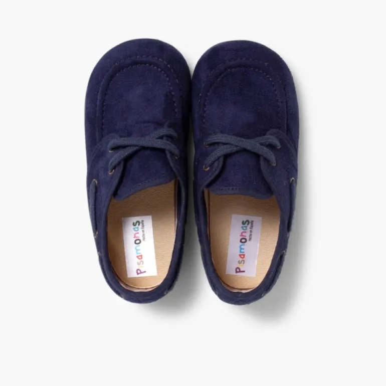 Menino Pisamonas Sapatos De Vela Tipo Camurca Com Atacadores