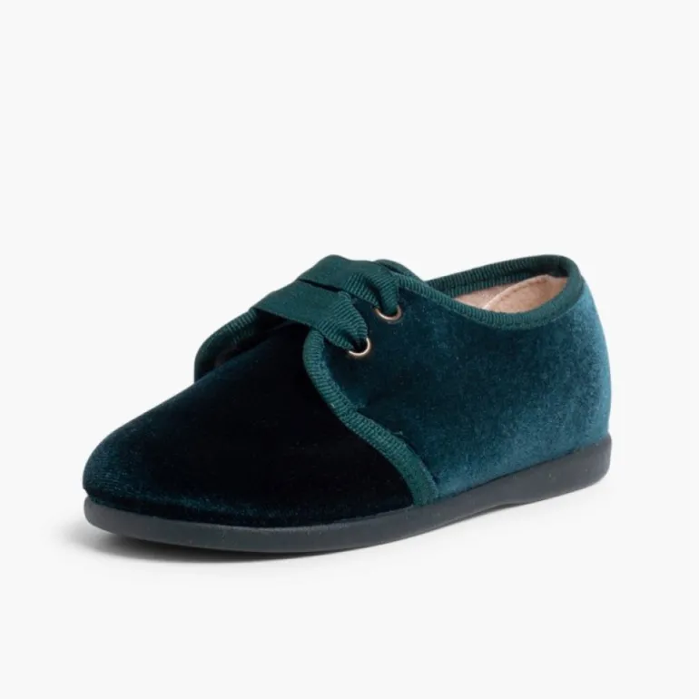 Menina Pisamonas Sapatos De Veludo Atacadores Gorgorao