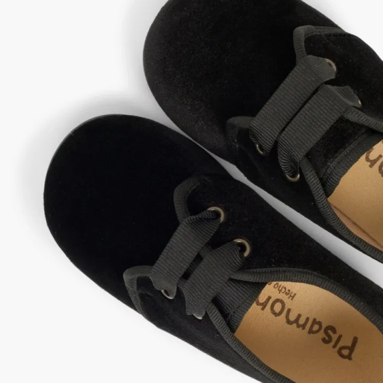 Menina Pisamonas Sapatos De Veludo Atacadores Gorgorao