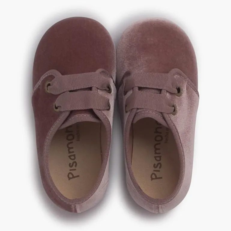 Menina Pisamonas Sapatos De Veludo Atacadores Gorgorao