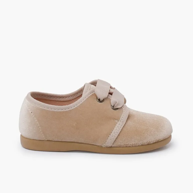 Menina Pisamonas Sapatos De Veludo Atacadores Gorgorao