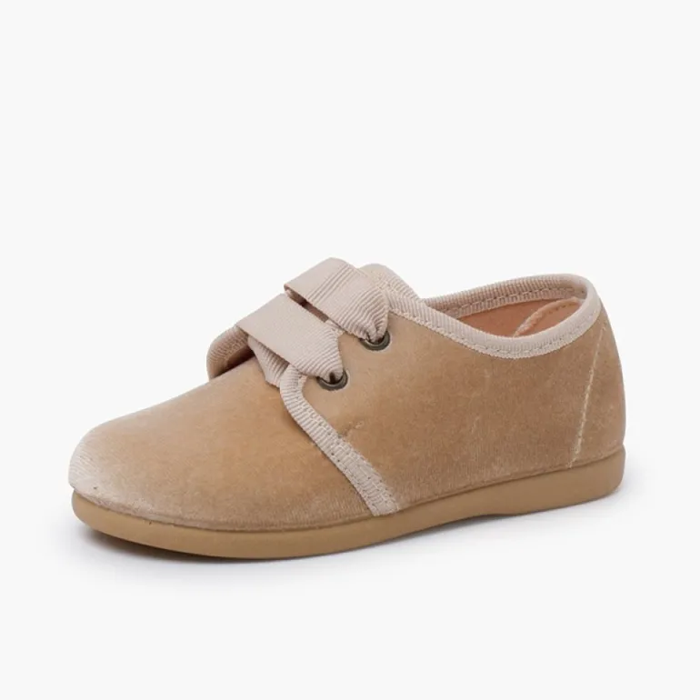Menina Pisamonas Sapatos De Veludo Atacadores Gorgorao