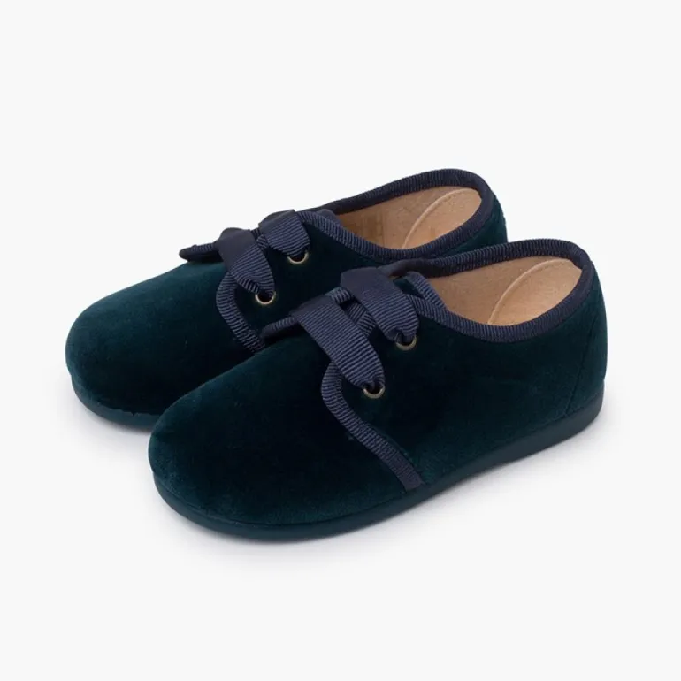 Menina Pisamonas Sapatos De Veludo Atacadores Gorgorao