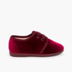 Menina Pisamonas Sapatos De Veludo Atacadores Gorgorao
