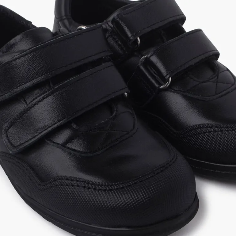 Menino Pisamonas Sapatos Escola Biqueira Reforcada Duplo Fecho