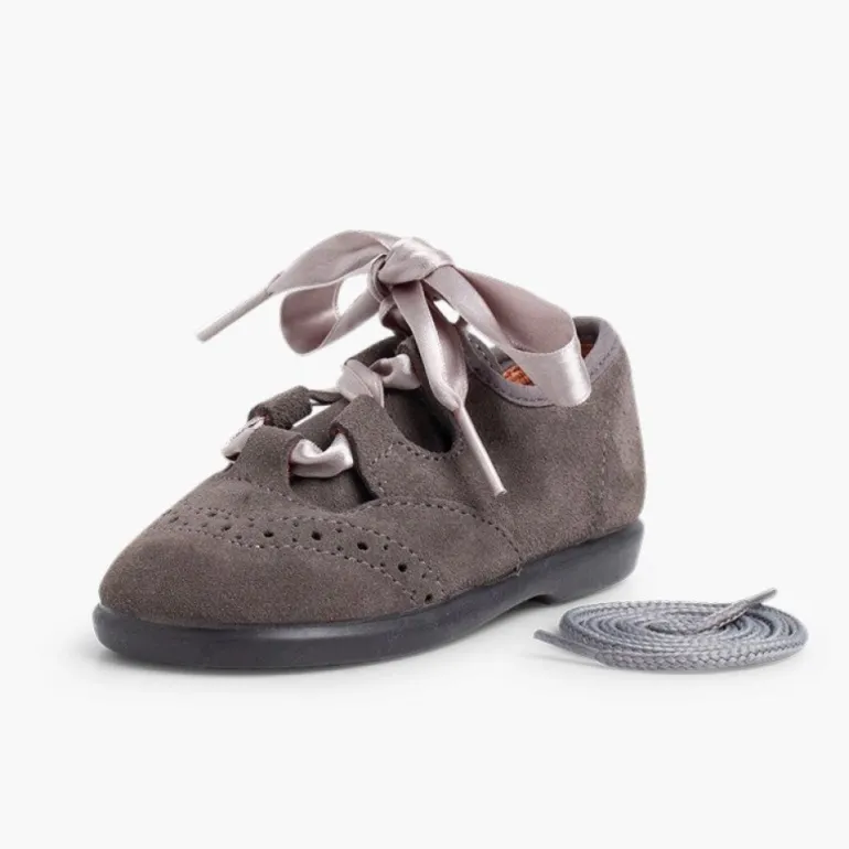 Menina Pisamonas Sapatos Estilo Inglês Criancas De Camurca