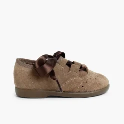 Menina Pisamonas Sapatos Estilo Inglês Criancas De Camurca