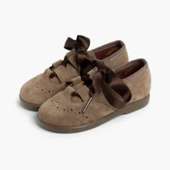 Menina Pisamonas Sapatos Estilo Inglês Criancas De Camurca