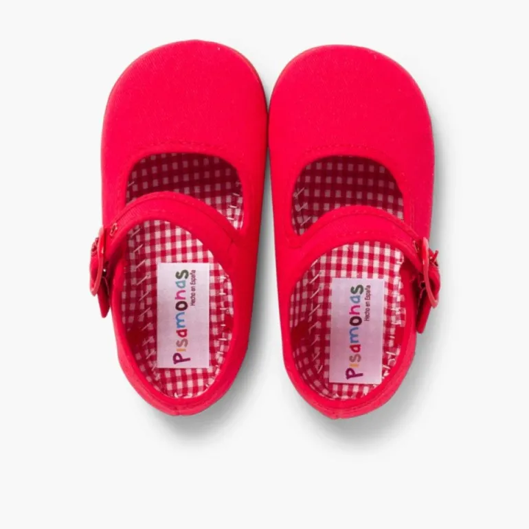 Menina Pisamonas Sapatos Merceditas De Lona Para Meninas
