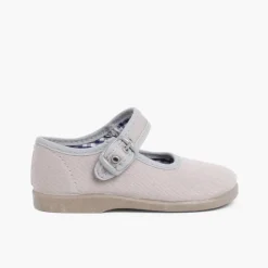 Menina Pisamonas Sapatos Merceditas De Lona Para Meninas