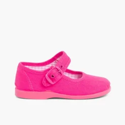 Menina Pisamonas Sapatos Merceditas De Lona Para Meninas