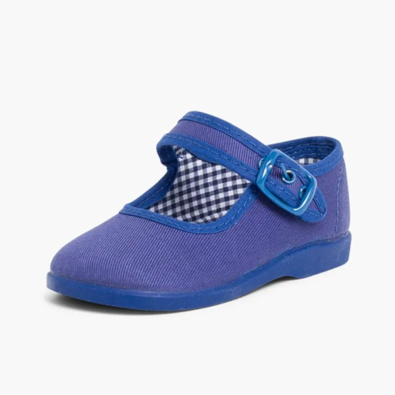 Menina Pisamonas Sapatos Merceditas De Lona Para Meninas