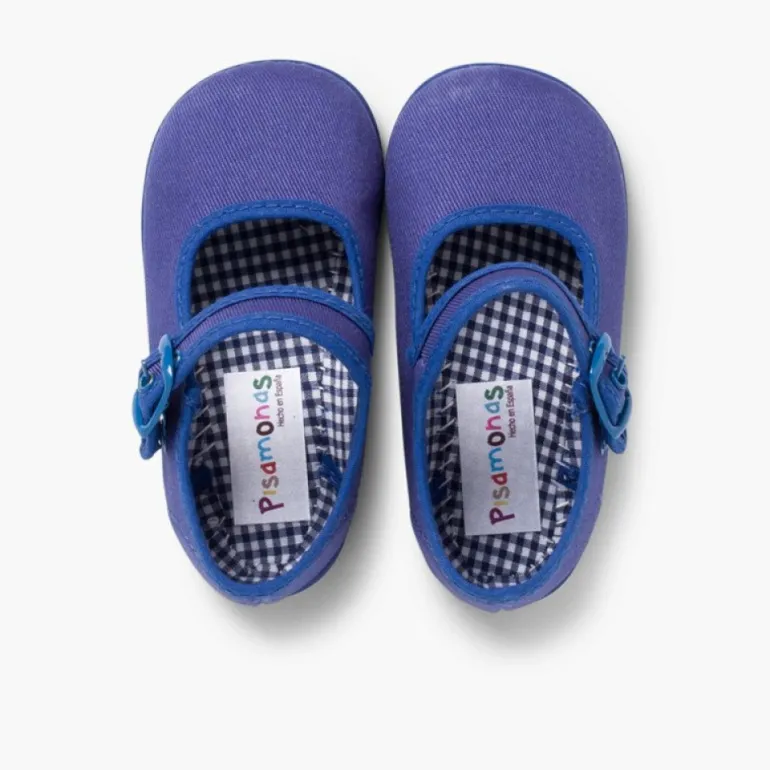 Menina Pisamonas Sapatos Merceditas De Lona Para Meninas
