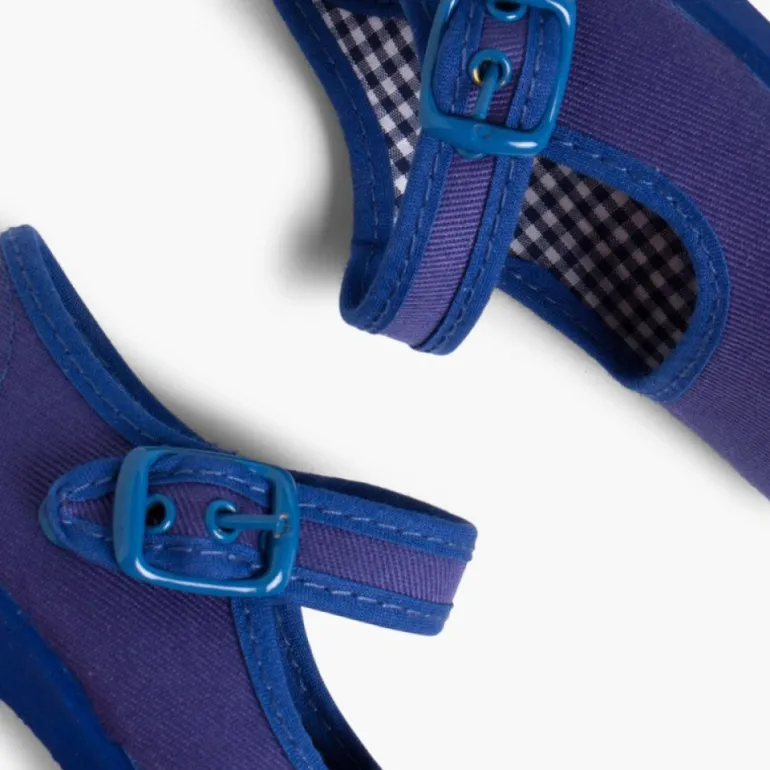 Menina Pisamonas Sapatos Merceditas De Lona Para Meninas