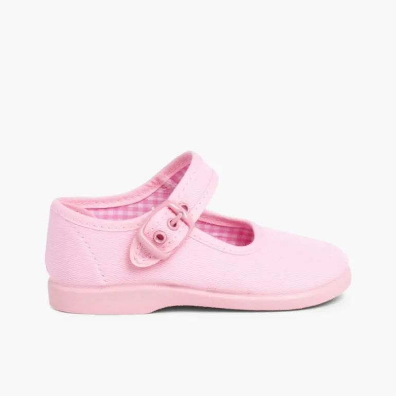 Menina Pisamonas Sapatos Merceditas De Lona Para Meninas