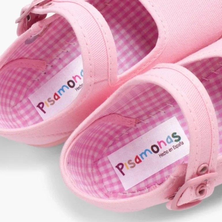 Menina Pisamonas Sapatos Merceditas De Lona Para Meninas