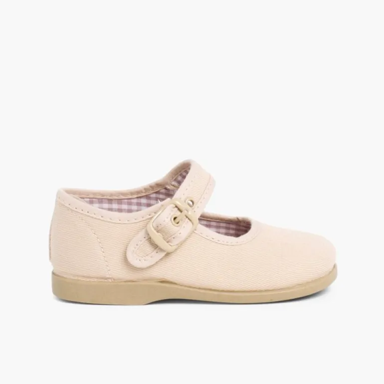 Menina Pisamonas Sapatos Merceditas De Lona Para Meninas