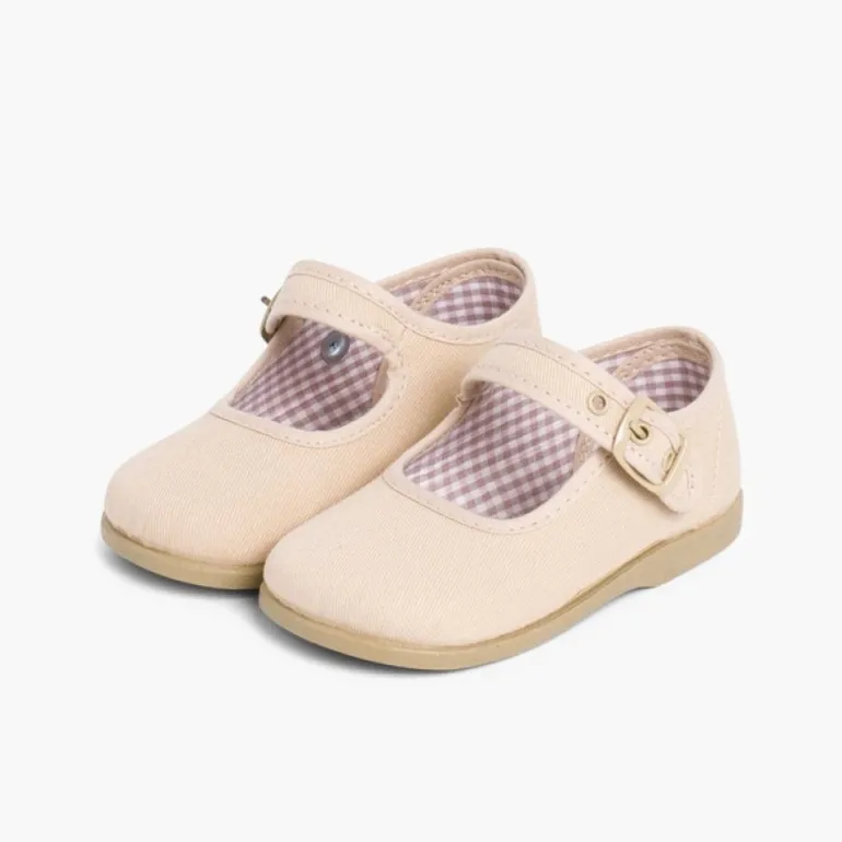 Menina Pisamonas Sapatos Merceditas De Lona Para Meninas