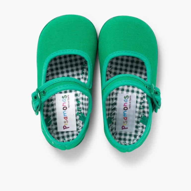 Menina Pisamonas Sapatos Merceditas De Lona Para Meninas
