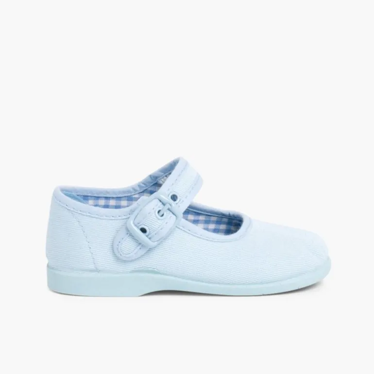 Menina Pisamonas Sapatos Merceditas De Lona Para Meninas
