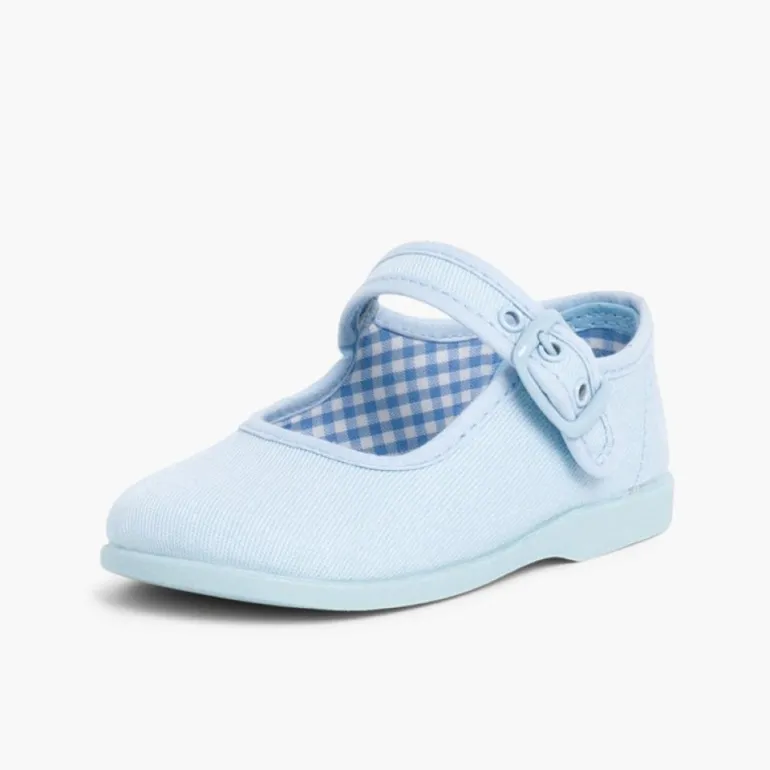 Menina Pisamonas Sapatos Merceditas De Lona Para Meninas