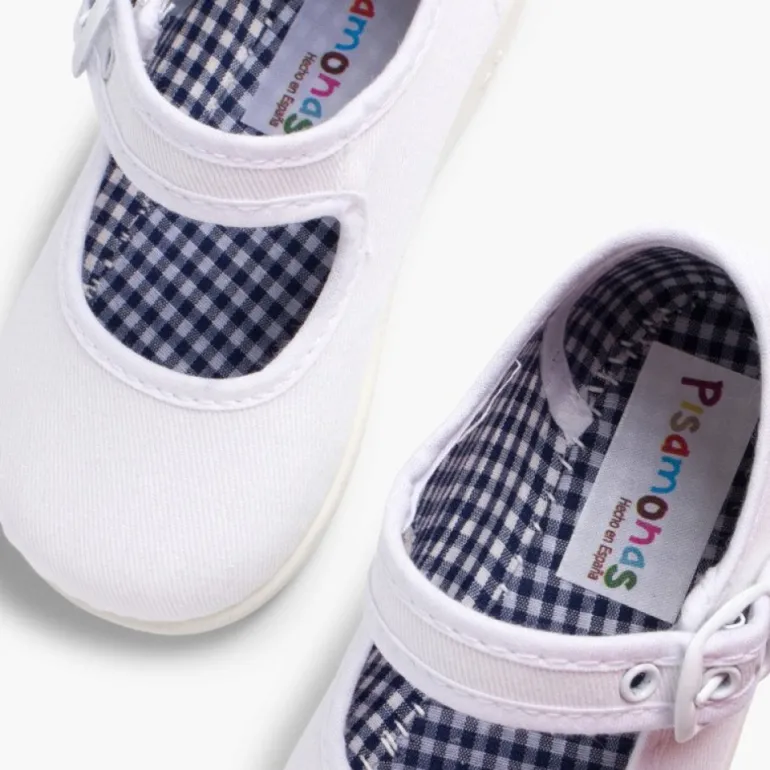 Menina Pisamonas Sapatos Merceditas De Lona Para Meninas