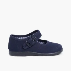Menina Pisamonas Sapatos Merceditas De Lona Para Meninas