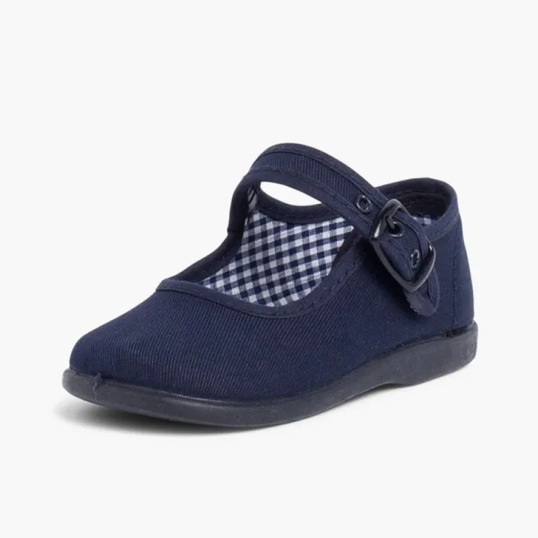 Menina Pisamonas Sapatos Merceditas De Lona Para Meninas