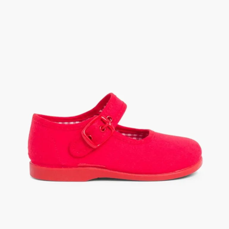 Menina Pisamonas Sapatos Merceditas De Lona Para Meninas