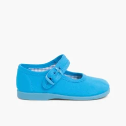 Menina Pisamonas Sapatos Merceditas De Lona Para Meninas