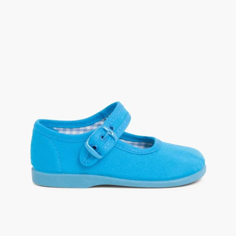 Menina Pisamonas Sapatos Merceditas De Lona Para Meninas