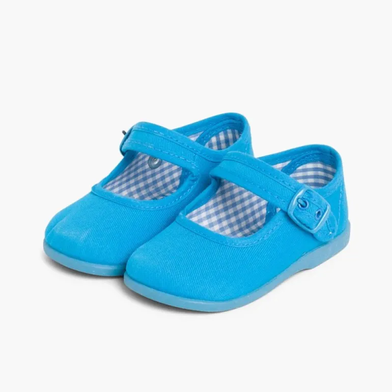 Menina Pisamonas Sapatos Merceditas De Lona Para Meninas