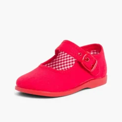 Menina Pisamonas Sapatos Merceditas De Lona Para Meninas
