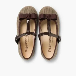 Menina Pisamonas Sapatos Merceditas Espiga Com Laco