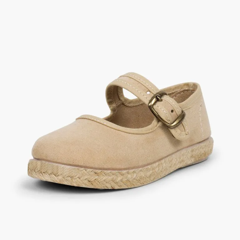 Menina Pisamonas Sapatos Merceditas Fivela Bamara E Juta